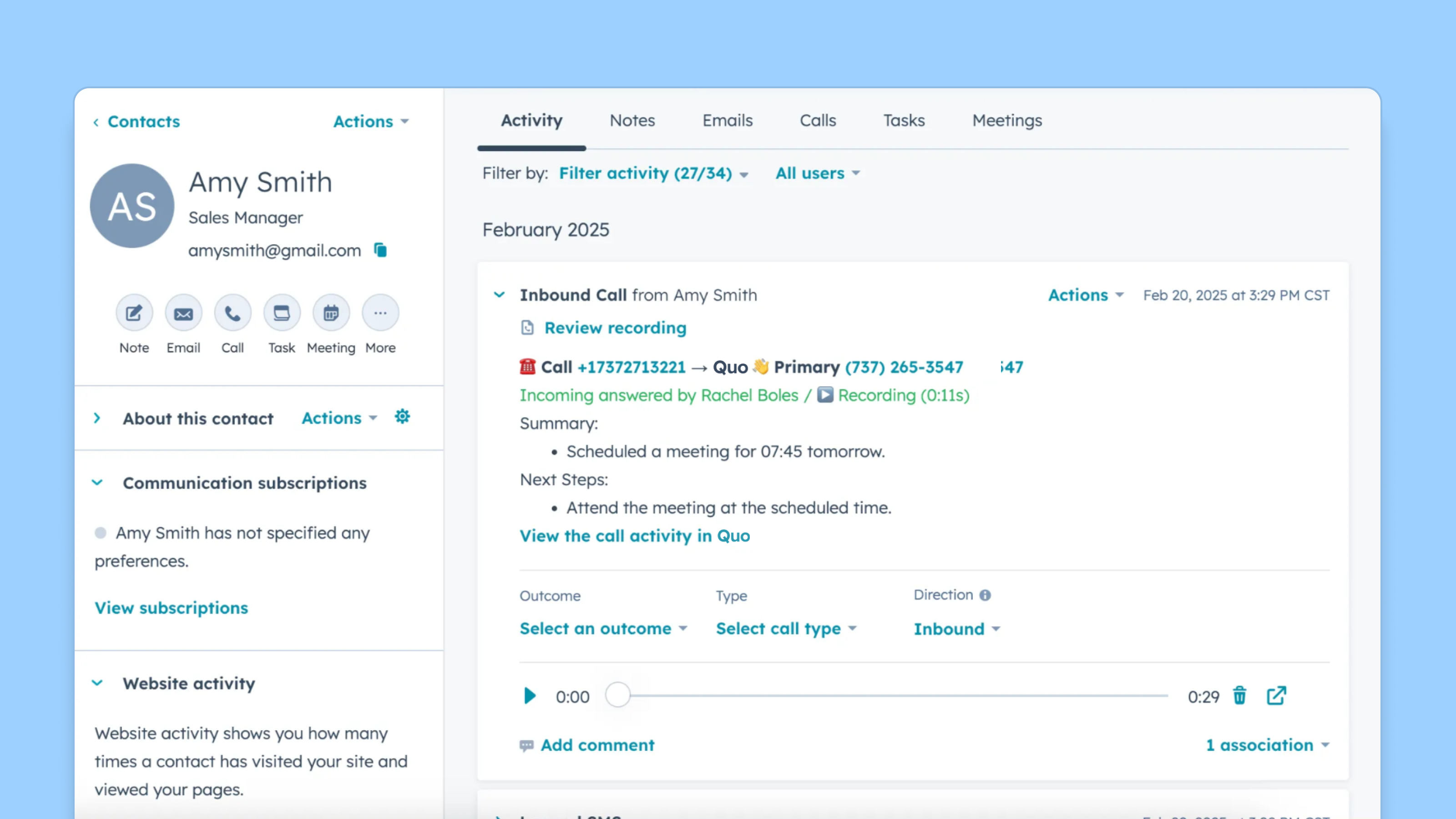 Let AI capture and save call summaries and transcripts